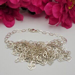 Sterling Silver 925 100 Inches Oval Link Chain Necklace Lobster Clasp PC 6.4x6mm